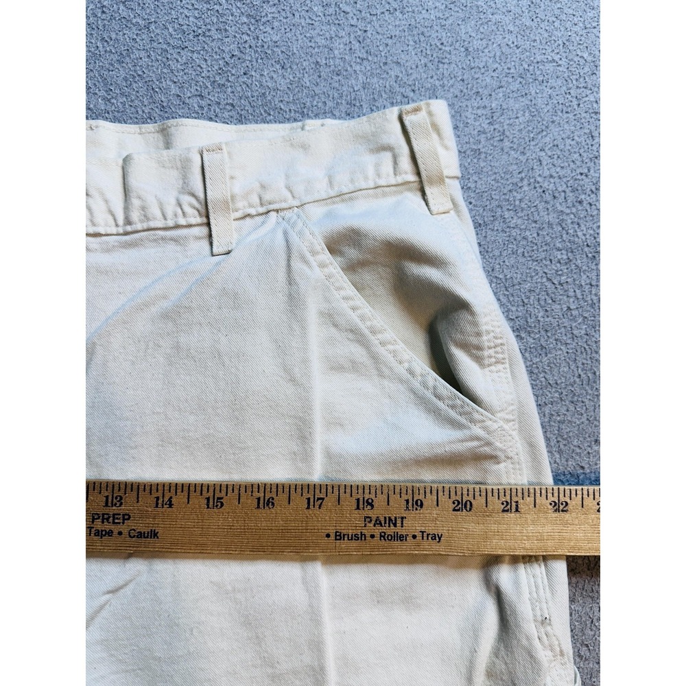 Carhartt Pants Mens 36x36 (35x33) White B148 Dungaree Fit Carpenter Utility - Picture 7 of 14